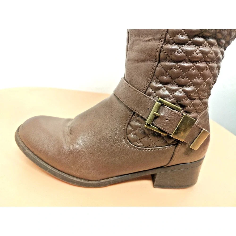 Nicole Womens Brwon Knee High Fashion Boots Size 10W‎ 41740093